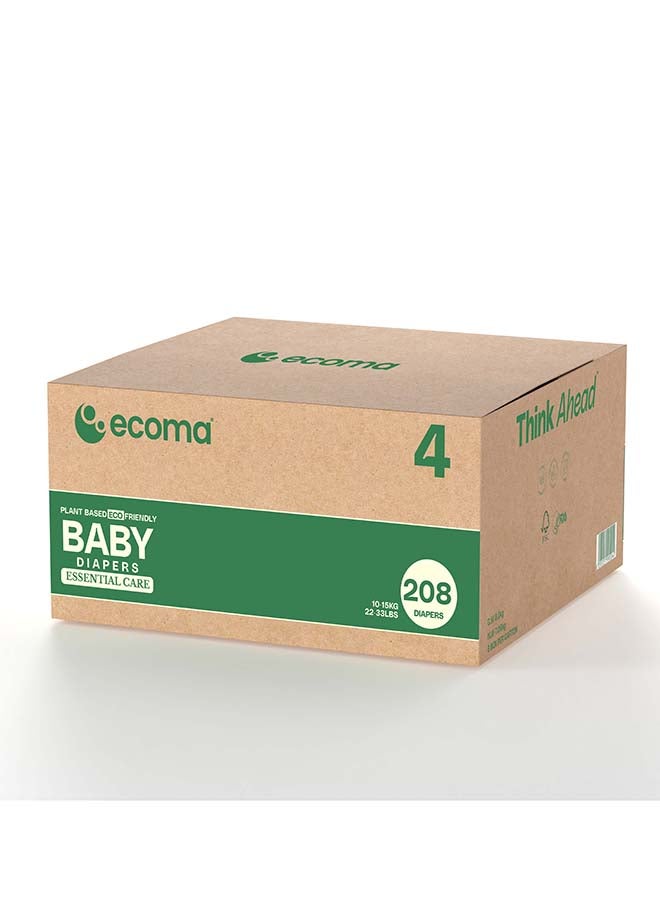 Ecoma حفاضات إيكوما الأساسية للأطفال 26 قطعة × 8 علبة، الحجم 4 - Image 1